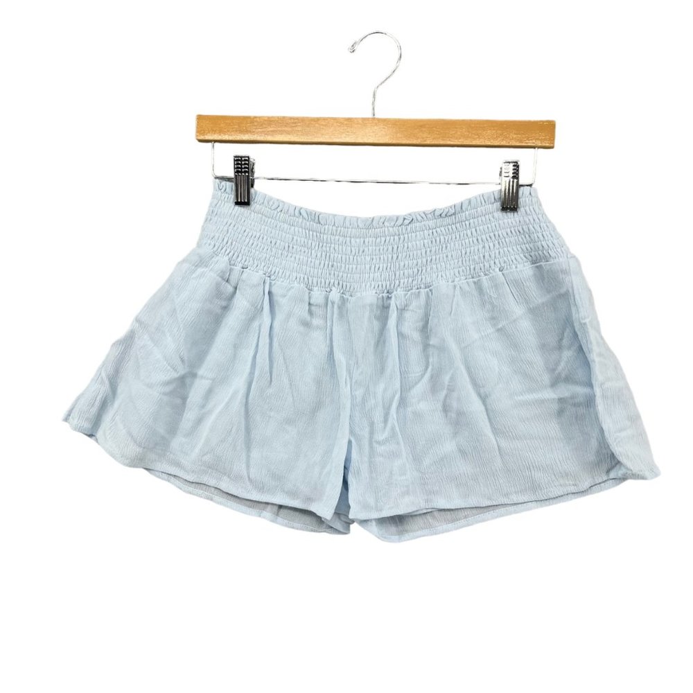 Hayden Girls Shorts Light Blue Casual Smocked Waist Pull On 3" Size XL